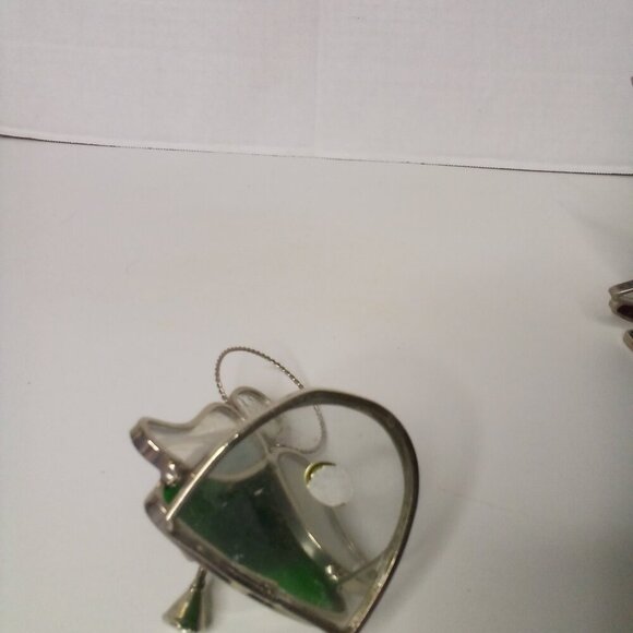 Stained Glass Angel Tea Light Candle Holders Musical Horn Violin Red Green - Picture 14 of 16